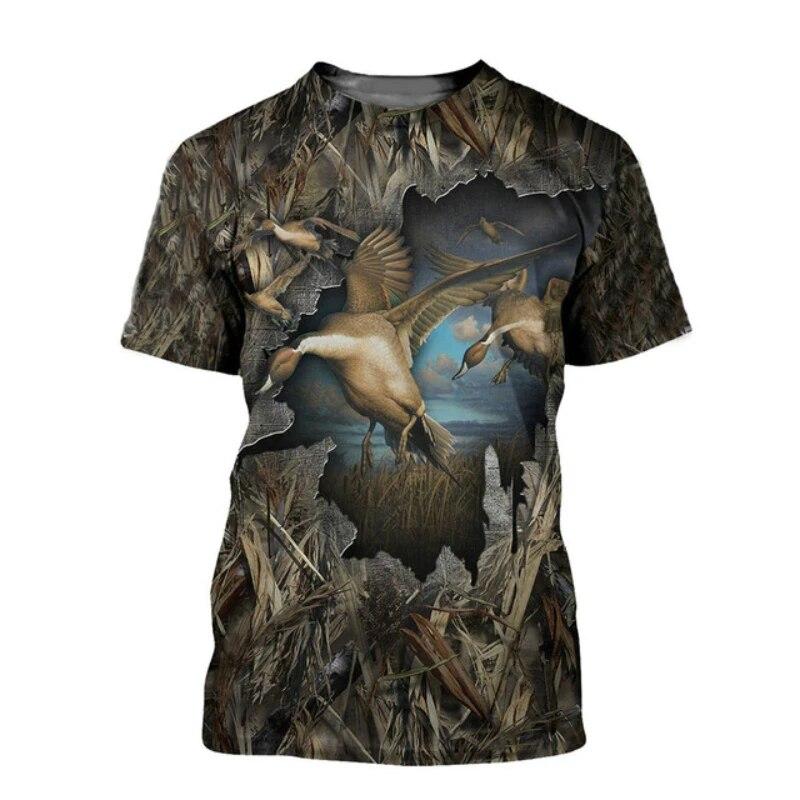 Men Camo Duck Hunting 3D Print - đánh giá và giá Outdoor Hunting Graphic Tees
