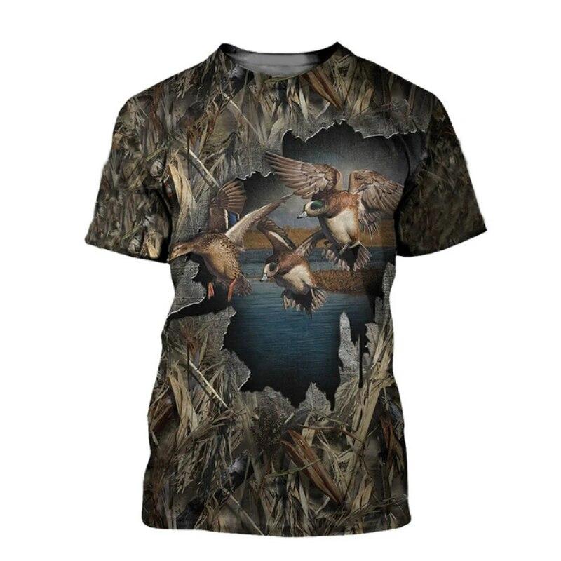 Men Camo Duck Hunting 3D Print - đánh giá và giá Outdoor Hunting Graphic Tees