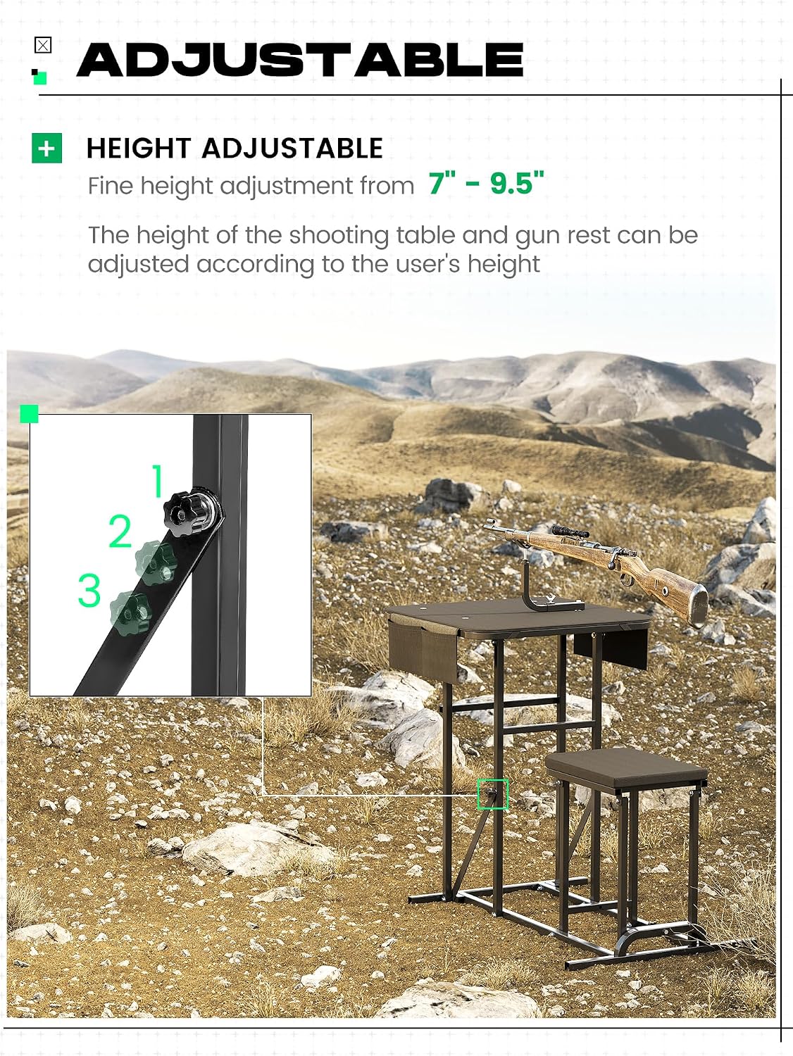 Foldable Shooting Bench With A - đánh giá và giá Outdoor Hunting Table